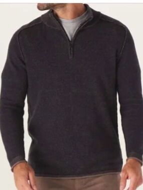The Normal Brand Jimmy Heathered Navy Quarter Zip Sweater Men’s XL 100% Cotton